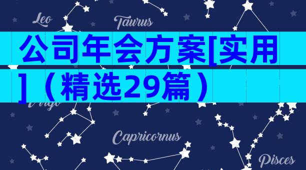 公司年会方案[实用]（精选29篇）